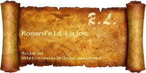 Rosenfeld Lajos névjegykártya